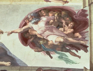 Sistine Chapel Ceiling: The Creation of Adam (detail) (post restoration)